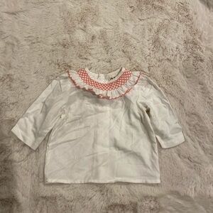 Collar Smocked vintage top 3-6 months